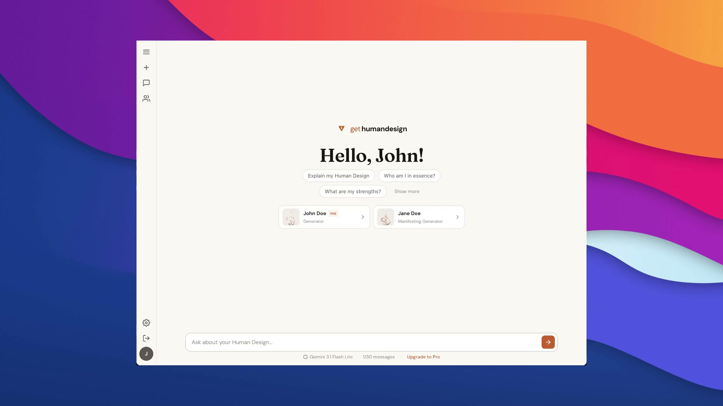 Watch demo: Human Design conversation with Claude